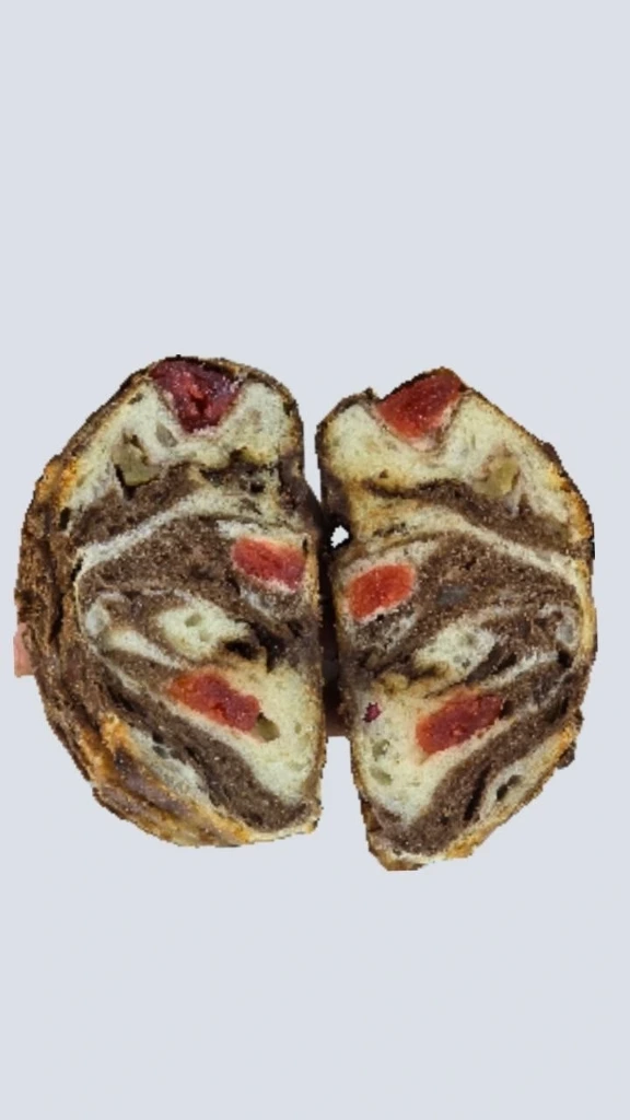 Triple Chocolate Chip Swirl with Cherries & Walnuts Sourdough Loaf