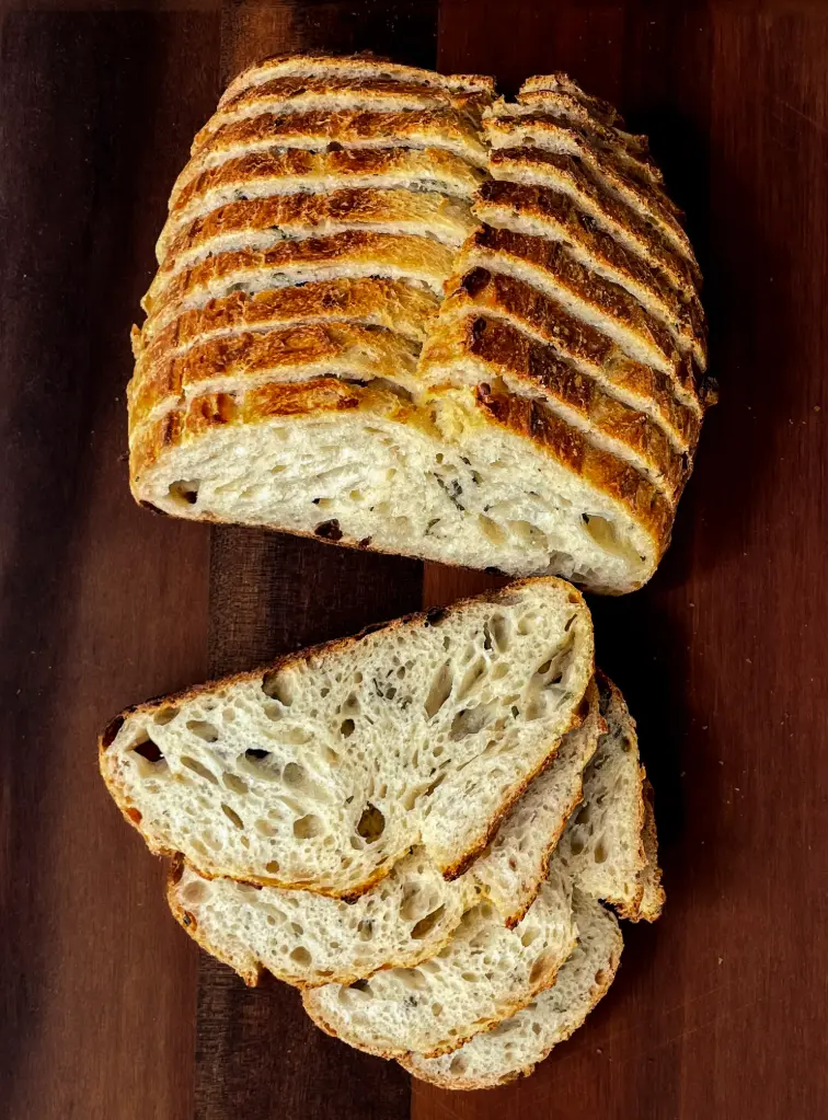 Confit Garlic and Rosemary Sourdough Loaf