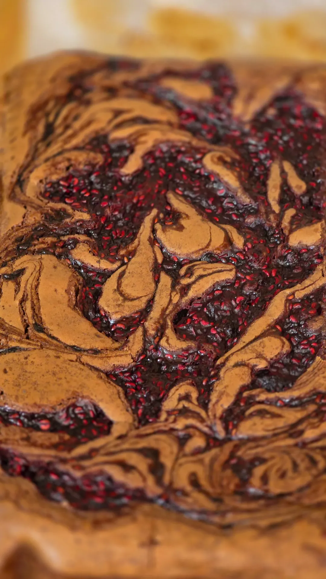 Chocolate Brownies with Raspberry Jam Swirls